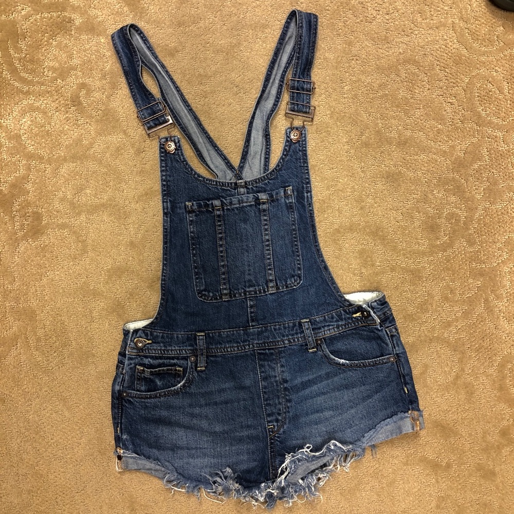 Free people denim short overalls